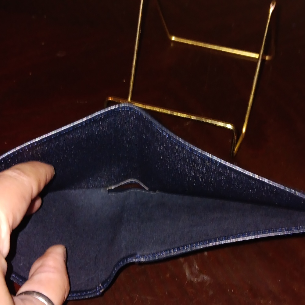 DIOR NAVY MONOGRAMMED TROTTER BIFOLD ID WALLET - Picture 8 of 8